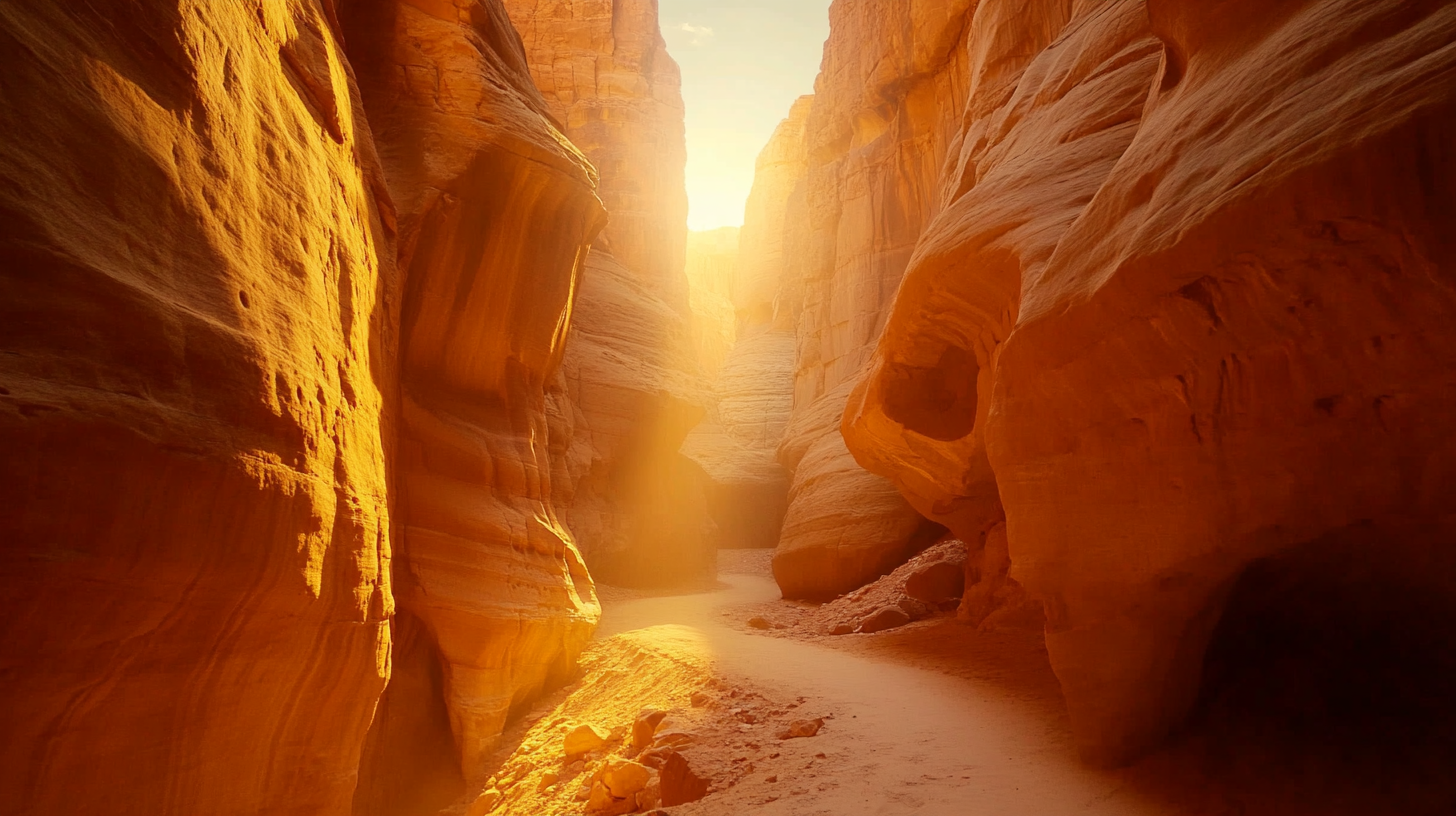 Canyon désertique au coucher de soleil