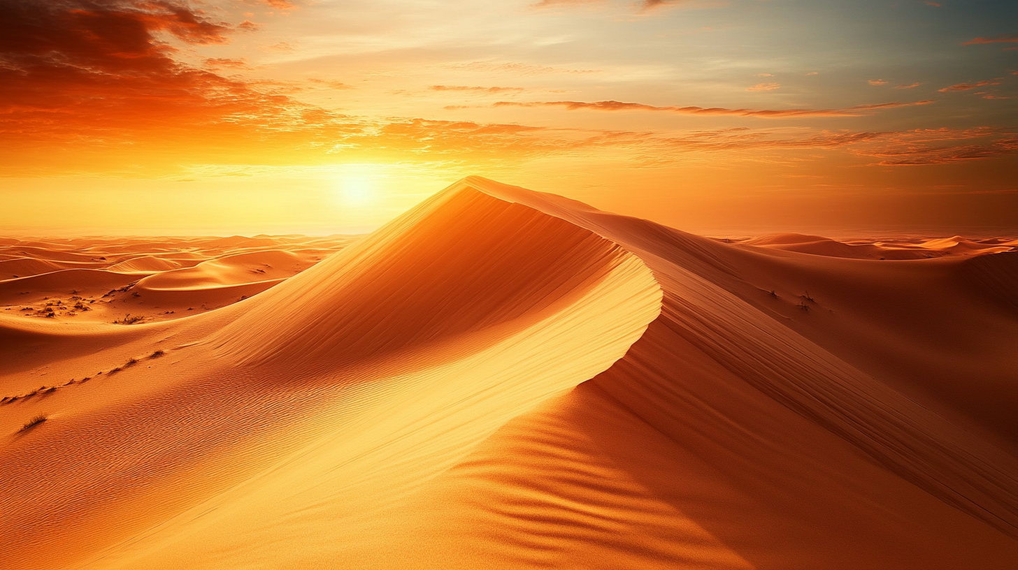 Dunes majestueuses au coucher de soleil